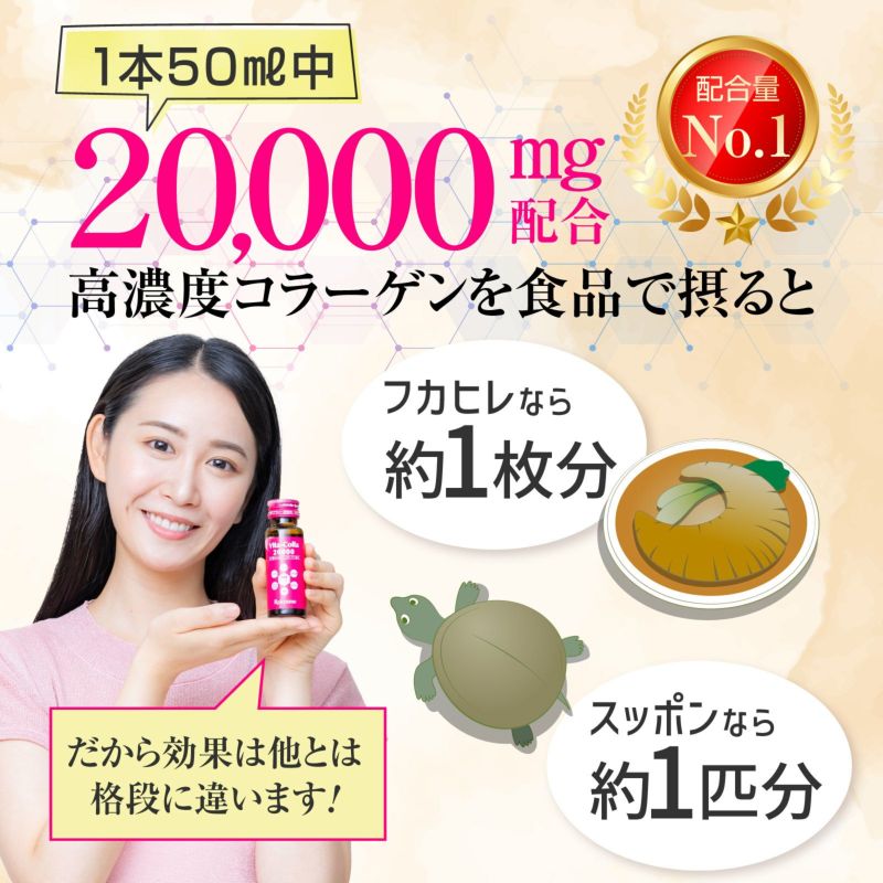 定期 3箱 20％OFF】ビタコラ20000 (1本50mL) 高濃度コラーゲン